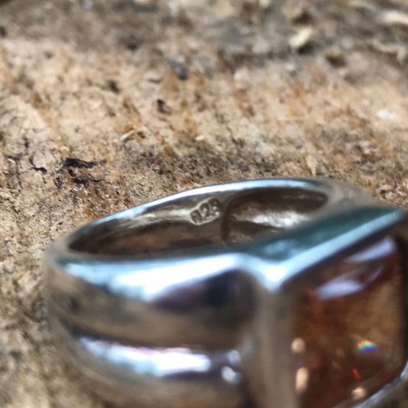 CZ Yellow Sterling Silver Men’s Ring - Picture 5 of 8